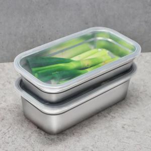 엣지 스텐 얕은 + 깊은 스파게티 밧드 뚜껑 용기 세트
