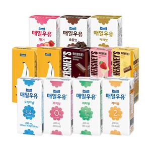 매일 멸균우유 14종 오리지널/저지방/무지방 200ml 48팩 外 딸기/바나나/초코우유