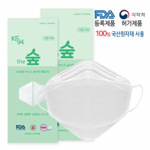 더숲 KF94 귀가 편한 마스크 화이트 대형 100매