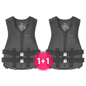 [APP전용]BUFFALO 블랙 에디션 구명조끼 1+1 2개 M-3XL까지 성인구명조끼 빅사이즈 부력보조복 튜브 물놀이용품