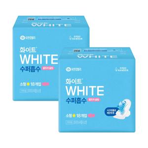 화이트 수퍼흡수 소형 18p 1+1+중형증정2pX2개