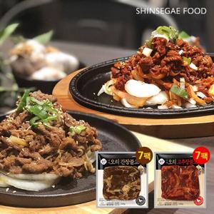 [TV상품]신세계푸드 올반 오리 바짝 불고기 14팩 (간장맛 200gx7팩 + 고추장...