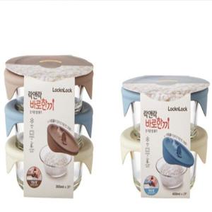락앤락 바로한끼 내열유리 밥용기 4P세트 355ml+450ml 전자렌지용 냉동밥 보관 용기