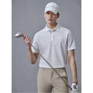 [APP 15%쿠폰] [빈폴골프] 남성 허니콤 니트 반팔 티셔츠  화이트