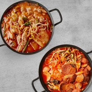 [한식대표탕찌개세트] 알고니탕 밀키트 2인분 +햄가득부대찌개 밀키트 2인분 (총4인분)