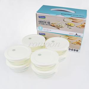 글라스락 스팀볼 원형 310ml 4p+4p 8조세트 냉동밥 밥보관 전자렌지용