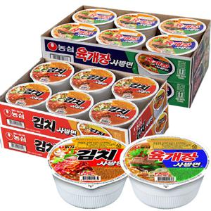 [더블적립] 농심 육개장사발면12개+김치사발면12개