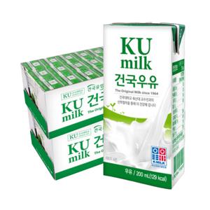 건국 멸균우유 200ml 48팩 (24팩 2박스)