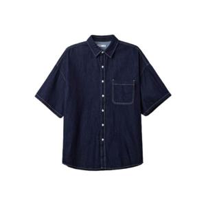 스파오 SPAO 데님 오버핏 반팔 셔츠_SPYJF24C01 매장정품 202877