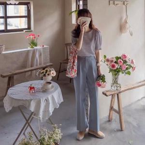 [한정수량]MADE LIN[소라]제이커드 치즈스판 원턱 세미와이드 슬랙스