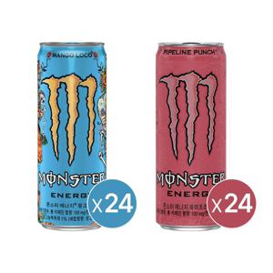 (본사직영) 몬스터 에너지 망고로코 355ml 24캔+몬스터 에너지 파이프라인펀치 355ml 24캔_분리배송