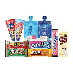 인기 아이스크림 콘 파우치 12개+바 20개 혼합구성 월드콘/설레임/메가톤바/옥동자/와일드바디 등
