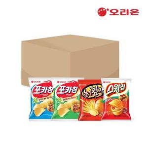 [APP전용]롯데온 단독 오리온 미니스낵 (4종 16팩) /포카칩,스윙칩,눈을감자,포포눈스