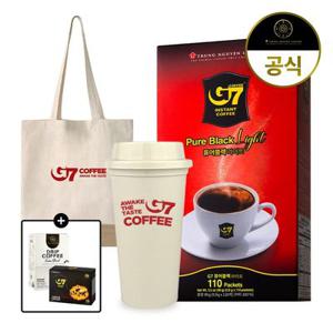 [NEW] G7커피 퓨어블랙 라이트 0.9g X 110개입 (+굿즈 에코백, 굿즈 리유저블컵, 커피 2종 증정)
