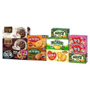 인기 파이 비스킷 9종 곽과자 혼합세트(몽쉘/마가렛트/카스타드/엄마손파이/칙촉/칸쵸/씨리얼 등)