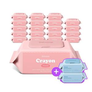 [APP전용] 베베숲 크레용피치 70매 캡 20팩(70gsm) 외 휴대용 물티슈/일회용수건/데오티슈