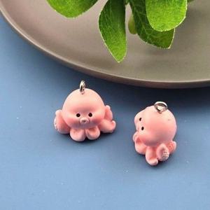 비즈팡 [PB-1-06]아크릴펜던트 핑크아기문어고리형 18x19mm