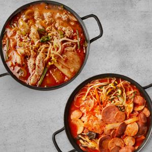 [한식대표탕찌개세트] 알고니탕 밀키트 2인분 +햄가득부대찌개 밀키트 2인분 (총4인분)