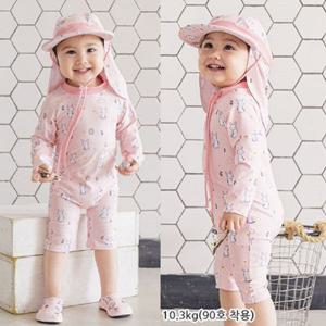 아기 유아 래쉬가드 슈트 래빗 산토끼 돌 우주복 플랩캡 아쿠아슈즈