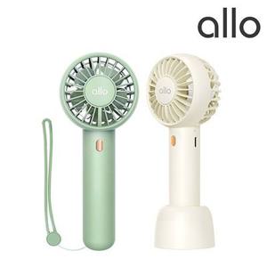 [알로코리아] 듀얼팬 휴대용 미니 선풍기 allo F2(화이트, 그린)
