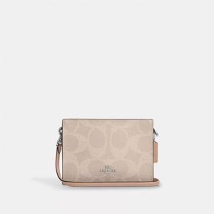 Coach 코치 아울렛 슬림 크로스바디 백 인 시그니처 캔버스