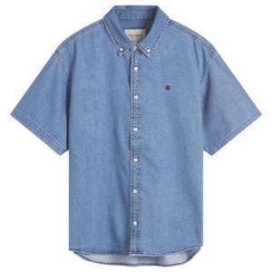 [NB15] 칼하트 WIP 남성 카드지갑 Carhartt WIP Lucas Short Sleeve Denim Shirt I034575-0106