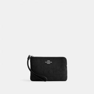 Coach 코치 아울렛 코너 지퍼 손목지갑 시그니처 자카드