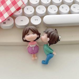 귀여운 뽀뽀 커플 마그네틱 냉장고 자석 2종 세트 주방 인테리어 마그넷 장식 소품