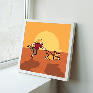 안녕 강아지야 3, 갤러리 인테리어 그림 인스타 벽 포스터 감성 일러스트