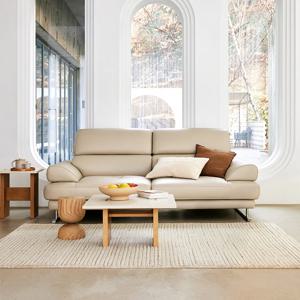 엘로아 3인 천연면피 소가죽 소파