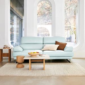 엘로아 3인 슈렁큰 천연면피 소가죽 소파 (가죽업그레이드) (헤드틸팅기능)