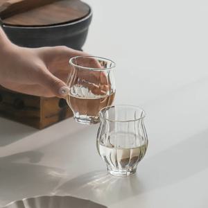 꽃잎 티 글라스 170ml 사케잔 술잔 물잔 유리컵 플리츠 플라워 글라스잔
