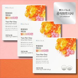닥터체크 액티브 멀티비타민&미네랄 3박스(총360정) 투퍼데이 6개월분