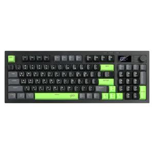 WK50 사일런스 M 무선 블루투스 LCD 키보드 94키 Poker Green RC2