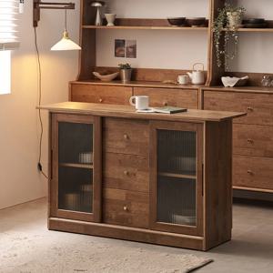 헤이즐 1200~1600 슬라이딩 원목 반타원 아일랜드 식탁 테이블 홈바 수납장 5종