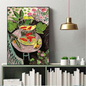 [해외]유화그리기세트 대형 DIY 명화 아크릴화 쉬운그림 캔버스 고양이 금붕어 복도그림