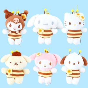 산리오 꿀벌 키링 헬로키티 시나모롤 쿠로미 마이멜로디 포차코 폼폼푸린 키링 가방고리 8cm