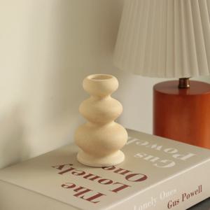 베이지 샌드 촛대 오브제 인테리어 캔들 홀더 클라우드 C타입