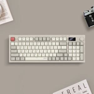 WK50사일런스M RGB 풀윤활방수무선LCD키보드Retro cappuccinoRC1 94키