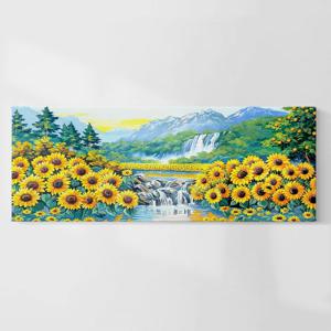 복들어오는 풍수 그림 현관 거실 인테리어 캔버스액자_배산임수행운폭포해바라기