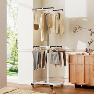 [해외] H자 이동식 360도 회전행거 옷장 옷걸이
