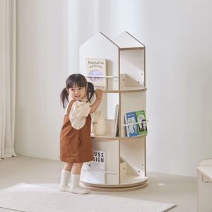 무아 원형 회전책장 3단 유아 전면 아기책장 교구장