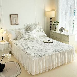 수미르 40수 순면 레이스 침대커버 SS Q K