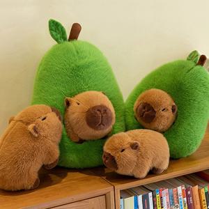 귀여운 대형 아보카도 카피바라 인형 2size 케이스포함 안고자는 캐피바라 (45cm)