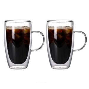 1+1 이중 내열유리 홈카페 이중컵 스퀘어 450ml