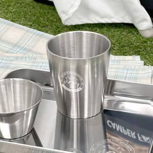 캠핑 어드벤처 스텐304 이중컵 300ml 무광 스테인리스 물컵 커피 맥주잔 업소용 식당