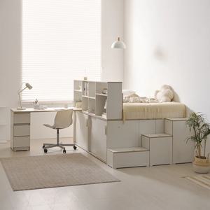 나다운 E0목재 LPM 빅수납 1500책상 슈퍼싱글침대세트 B형