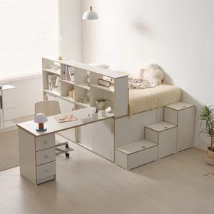 나다운 E0목재 LPM 빅수납 1500책상 슈퍼싱글침대세트 A형