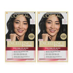 염색약 엑셀랑스 크림1 블랙 미용실 염색약 2개