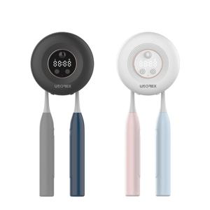 시계형 센서 2구 무선 가정용 칫솔살균기 UV-C 히팅 건조기 소독 자동살균 무드등 블랑
